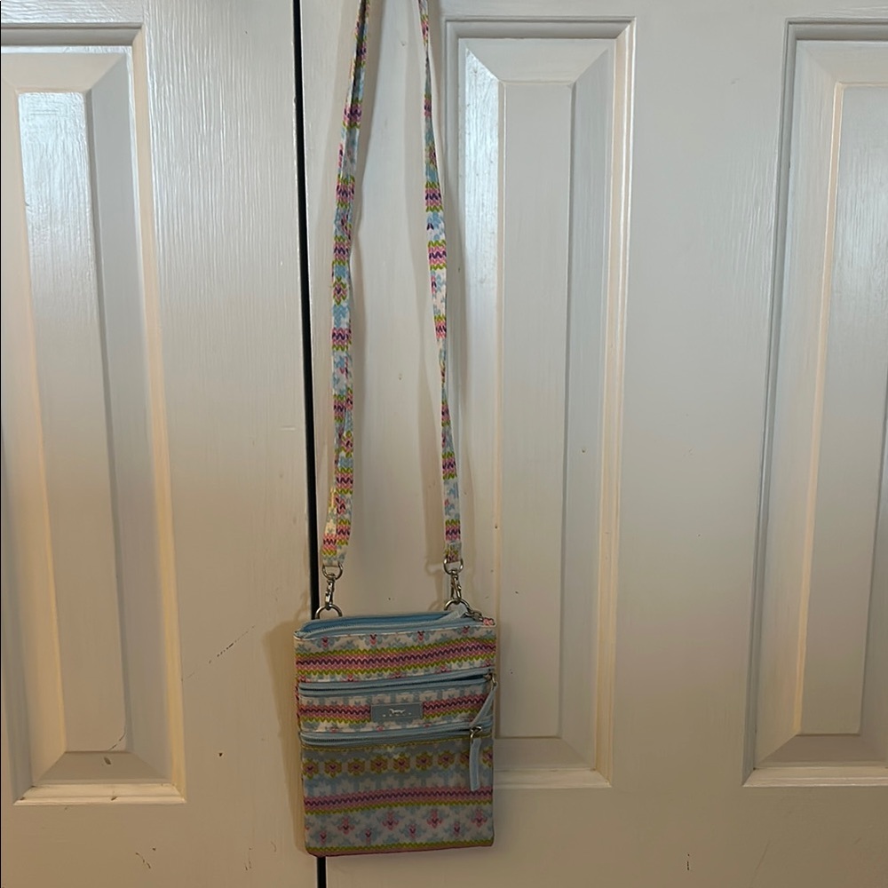 Scout Blue and Pink Crossbody Bag with Adjustable Strap